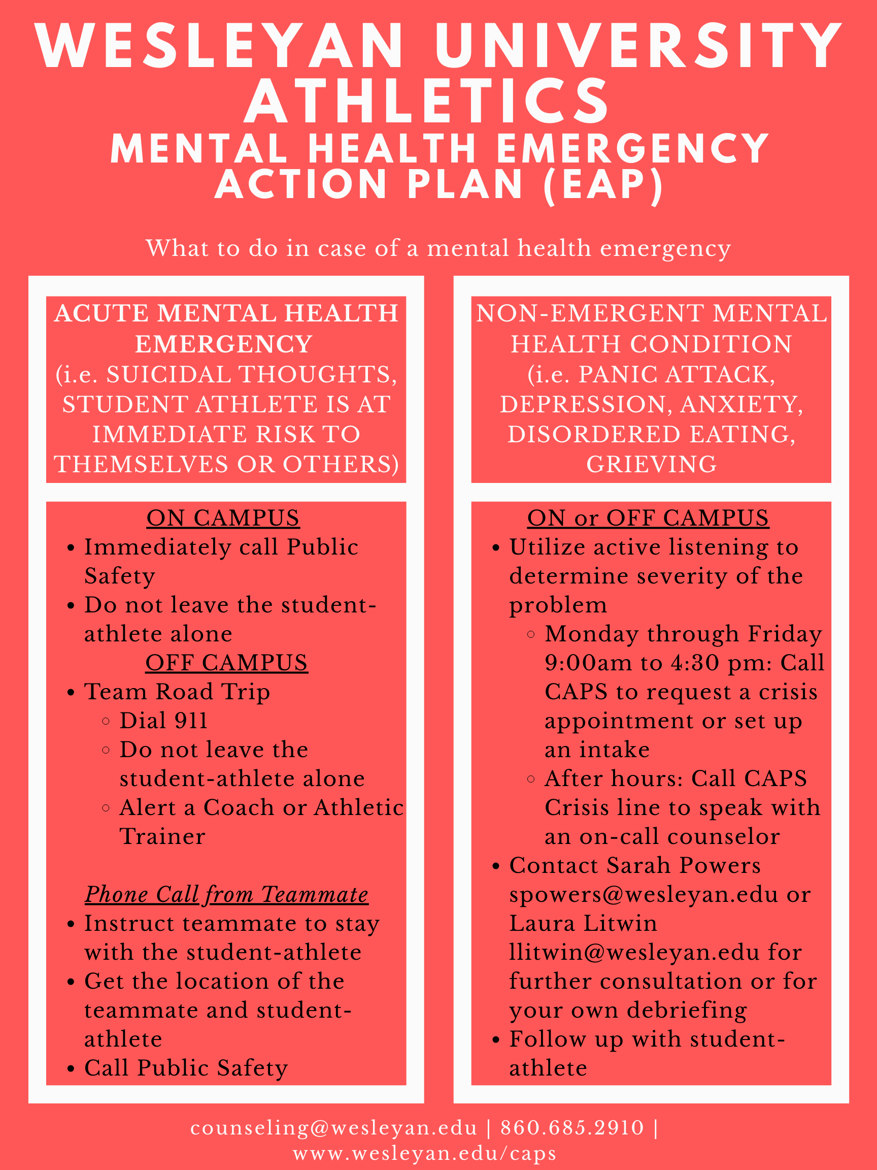 Wes Athletics Emergency Action Plan